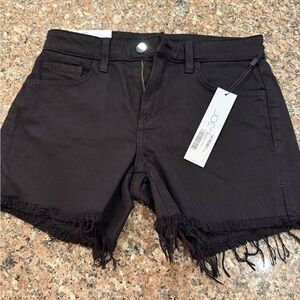 Joe's Jeans Dark Frayed Hem Jean Shorts